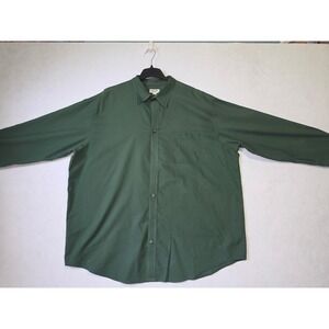 Men's St Johns Bay 3XLT Button Up Long Sleeve Green Shirt....